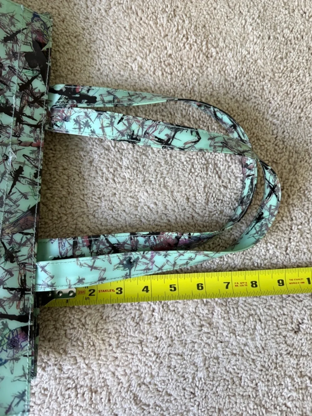 Ted Baker Light Teal Dragonfly Tote Bag Lightweight Plastic Finish *Flawed*